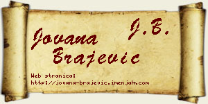 Jovana Brajević vizit kartica